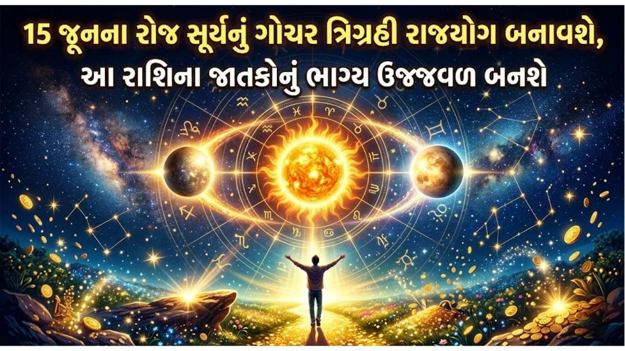 15 જૂનના રોજ સૂર્યનું ગોચર ત્રિગ્રહી રાજયોગ બનાવશે, આ રાશિના જાતકોનું ભાગ્ય ઉજ્જવળ બનશે