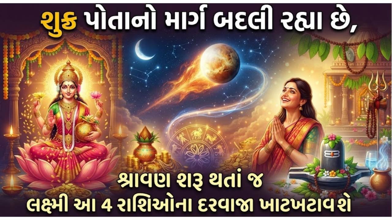 શુક્ર પોતાનો માર્ગ બદલી રહ્યા છે, શ્રાવણ શરૂ થતાં જ લક્ષ્મી આ 4 રાશિઓના દરવાજા ખટખટાવશે